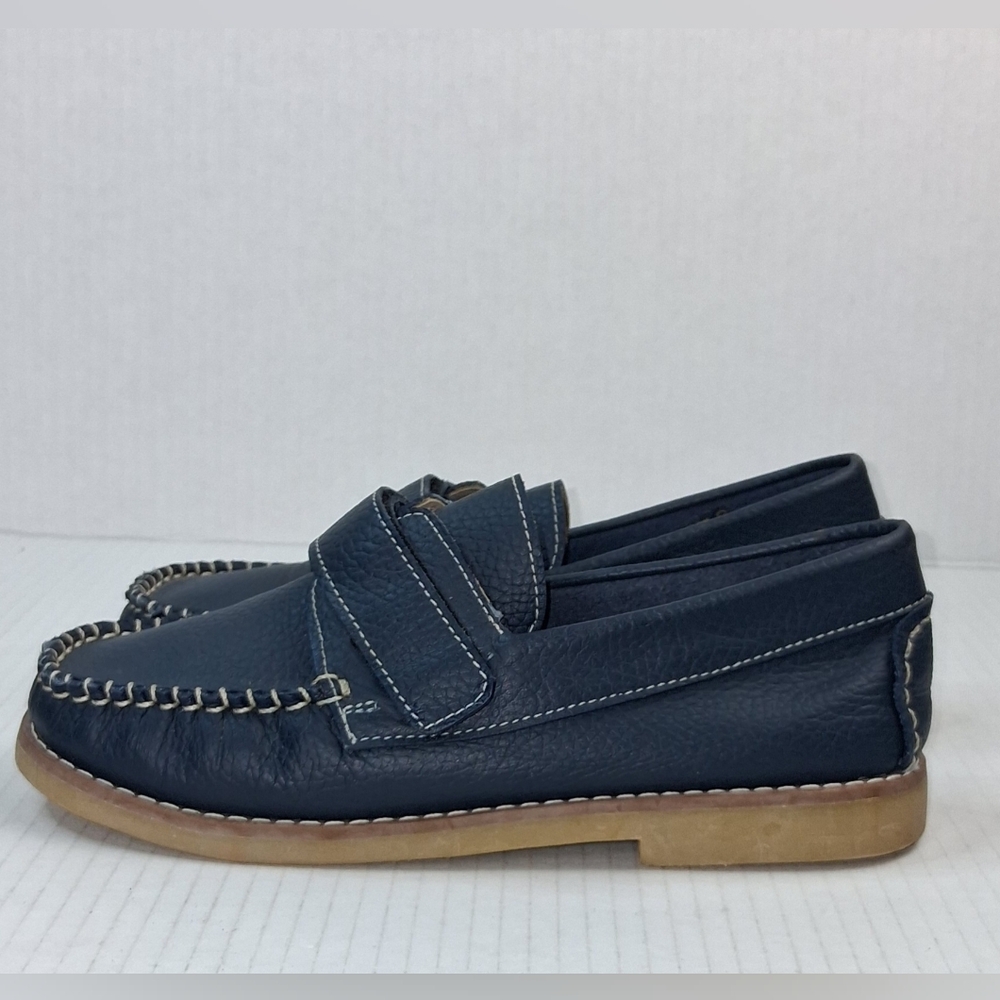 Elephantito Navy Blue Leather Slip On Casual Loafers